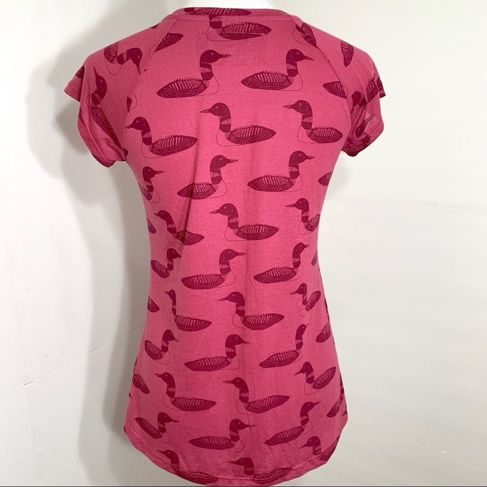 SOLD-Anthropologie Mallard Print Pink Tee - Picture 4 of 8
